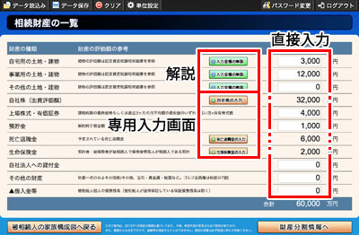 相続財産の一覧